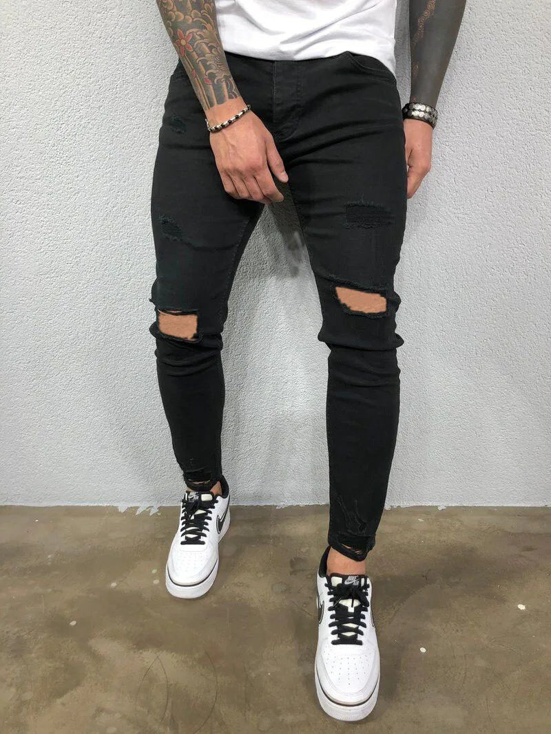 Streetwear Ripped Skinny Hip Hop Pants