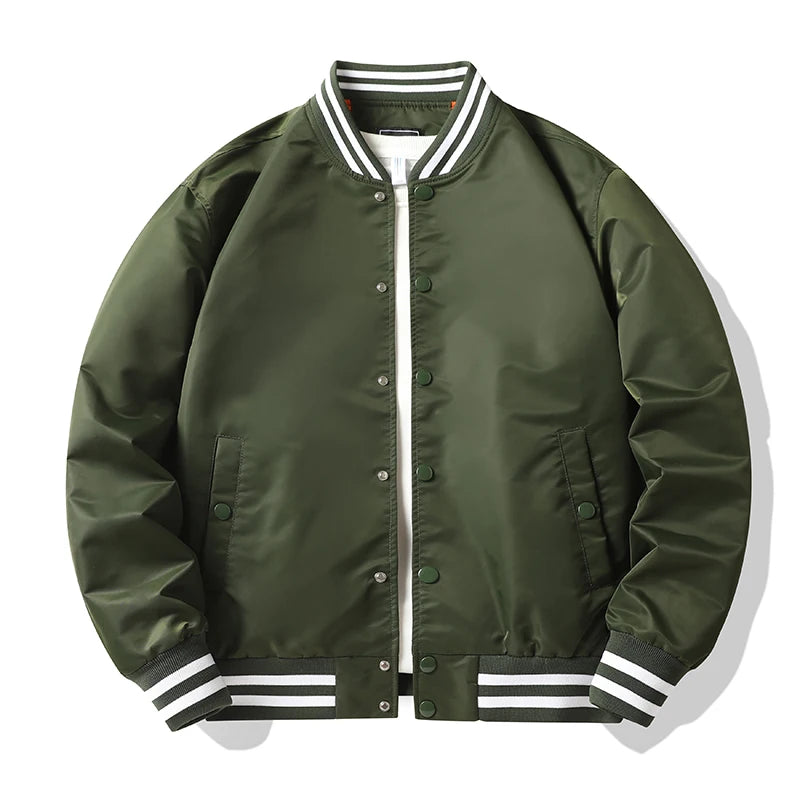 Solid Korean Fashion Loose Baseball Jacket