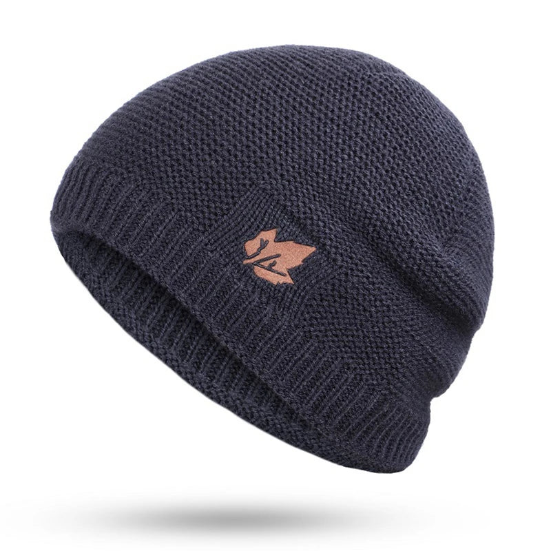 Winter Maple Leaf Hat Men's Knitted Wool Beanies