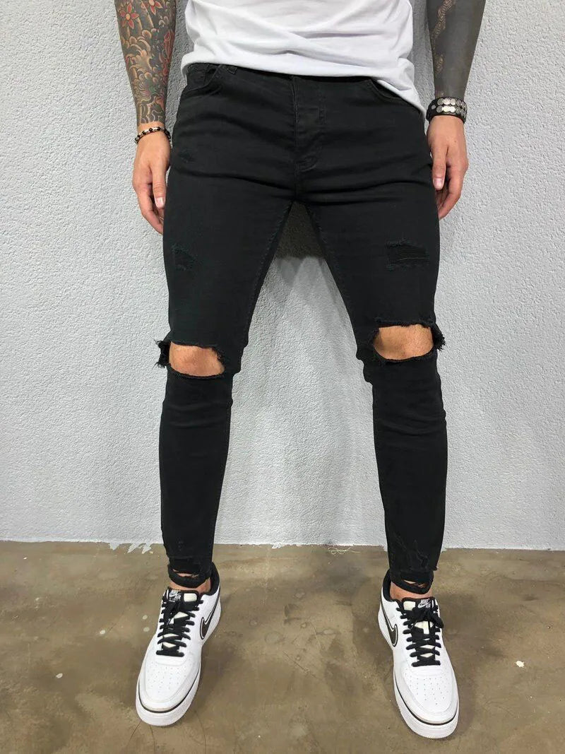 Streetwear Ripped Skinny Hip Hop Pants