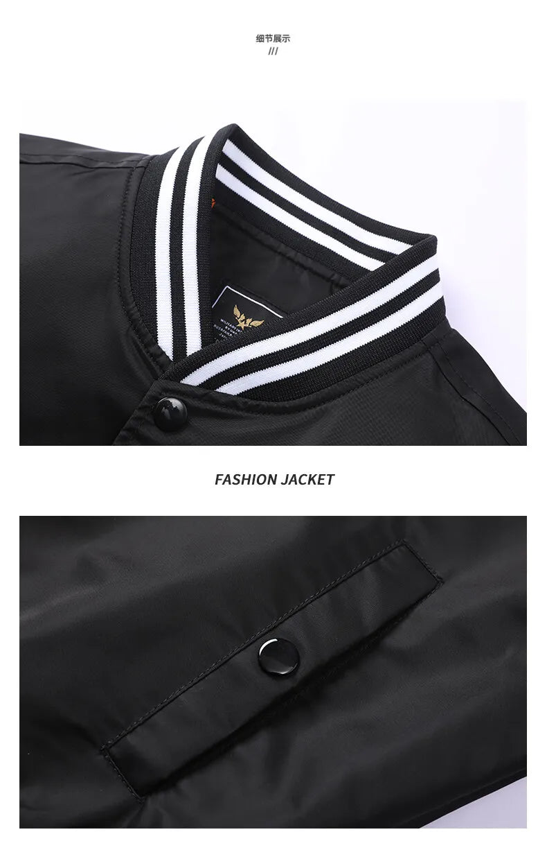 Solid Korean Fashion Loose Baseball Jacket