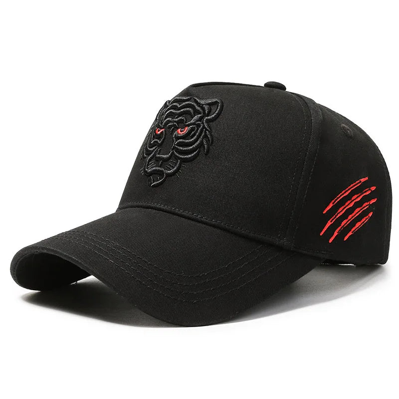 Black Tiger Embroidery Baseball Cap