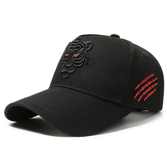 Black Tiger Embroidery Baseball Cap