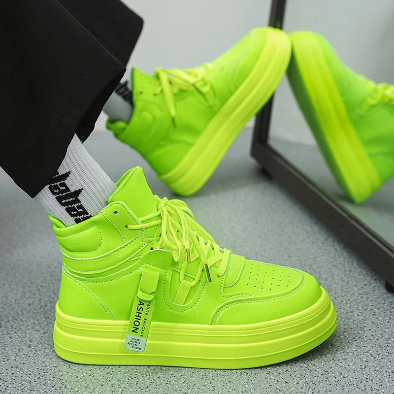 Trendy Green Height-increasing Platform Sneakers