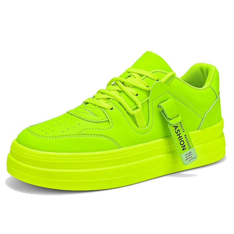 Trendy Green Height-increasing Platform Sneakers