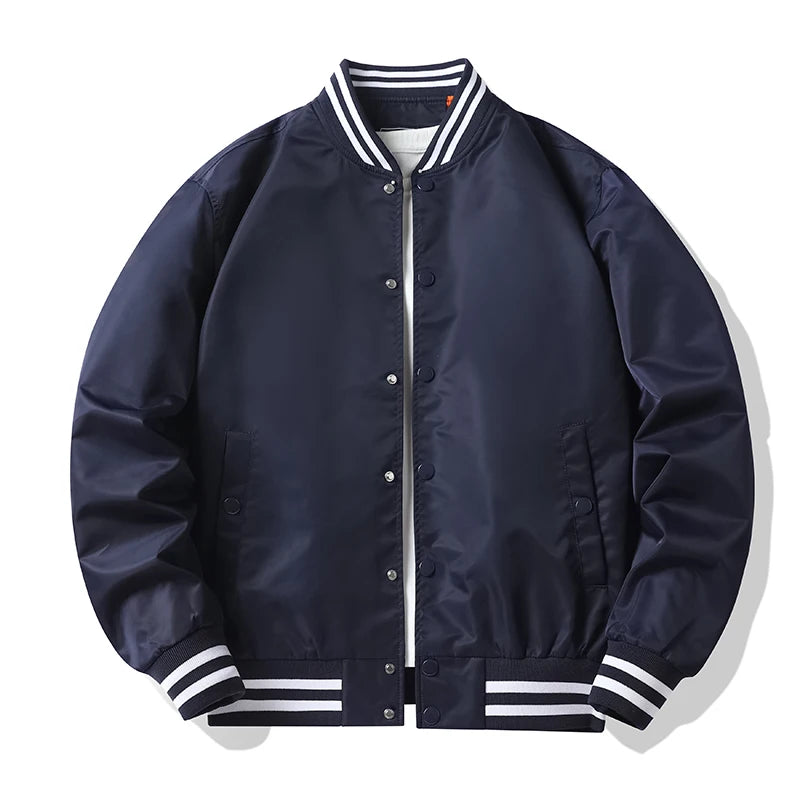 Solid Korean Fashion Loose Baseball Jacket