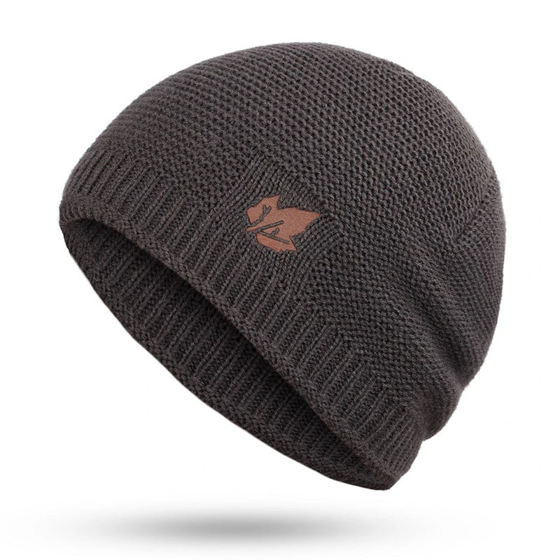 Winter Maple Leaf Hat Men's Knitted Wool Beanies