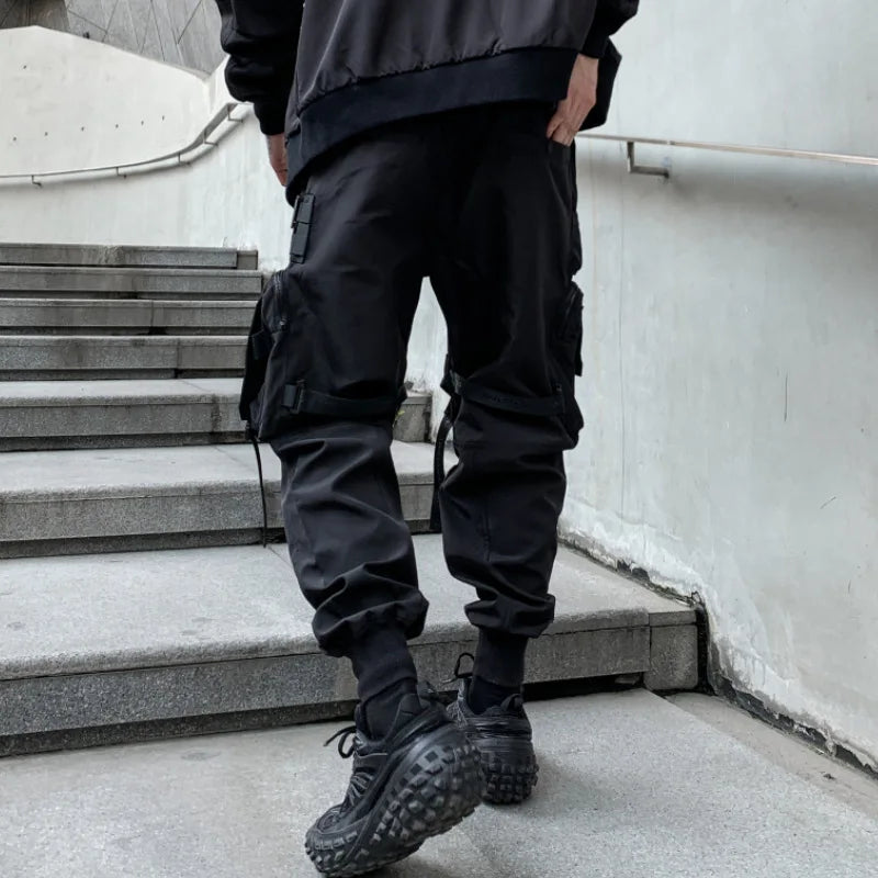 Multi-pockets Ribbons Bandage Tactical Techwear Cargo Pants