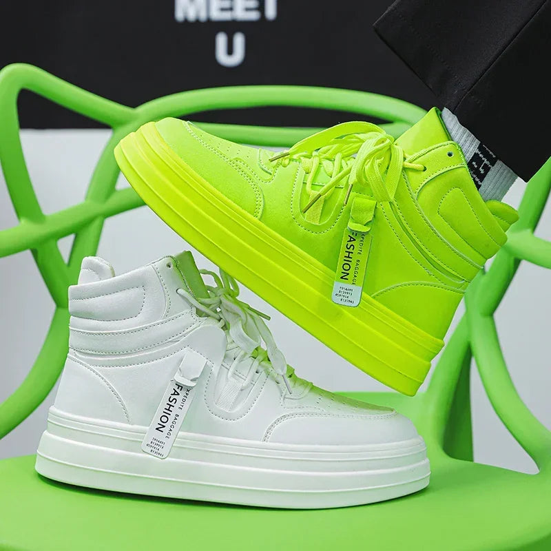 Trendy Green Height-increasing Platform Sneakers