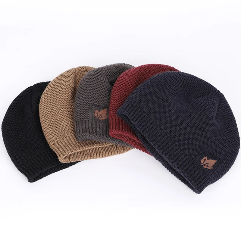 Winter Maple Leaf Hat Men's Knitted Wool Beanies