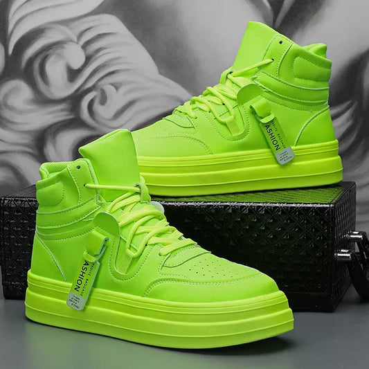 Trendy Green Height-increasing Platform Sneakers