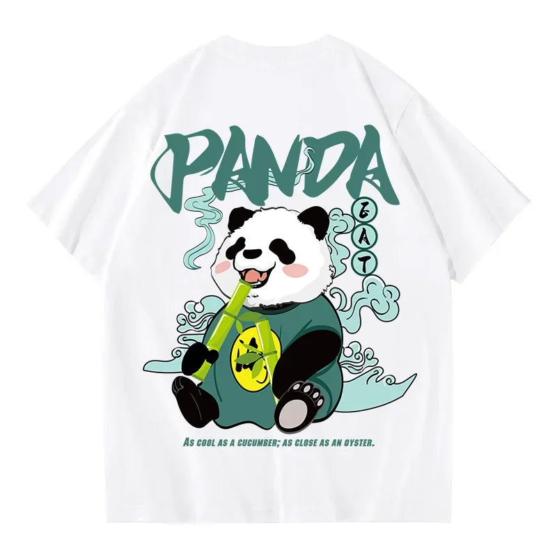 Kawaii Vintage Anime Panda Print T-shirt