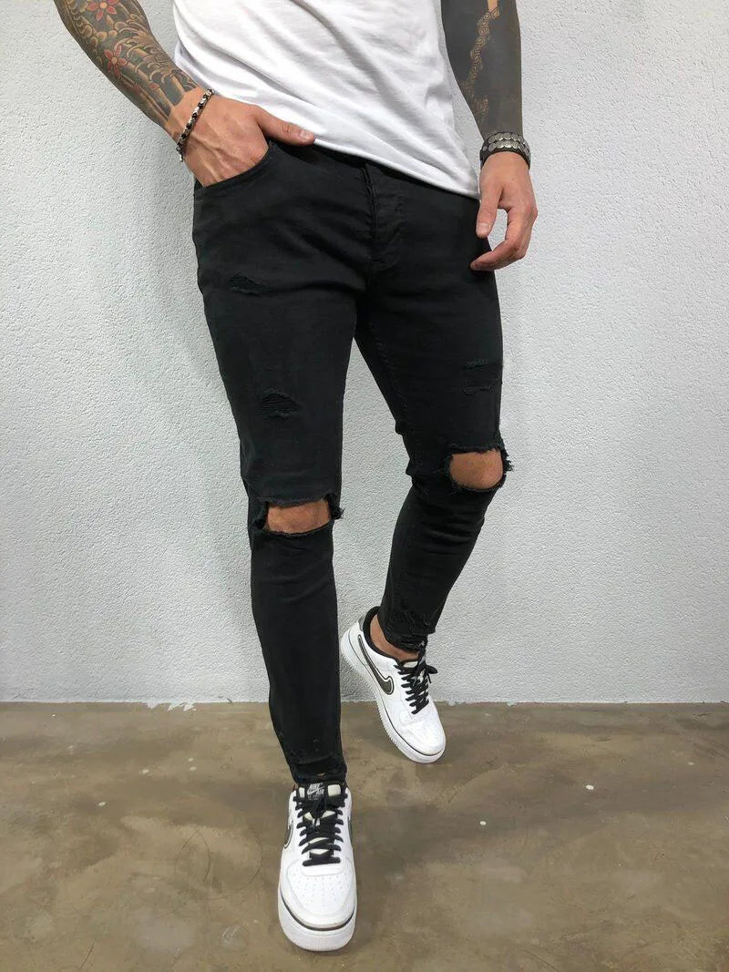 Streetwear Ripped Skinny Hip Hop Pants