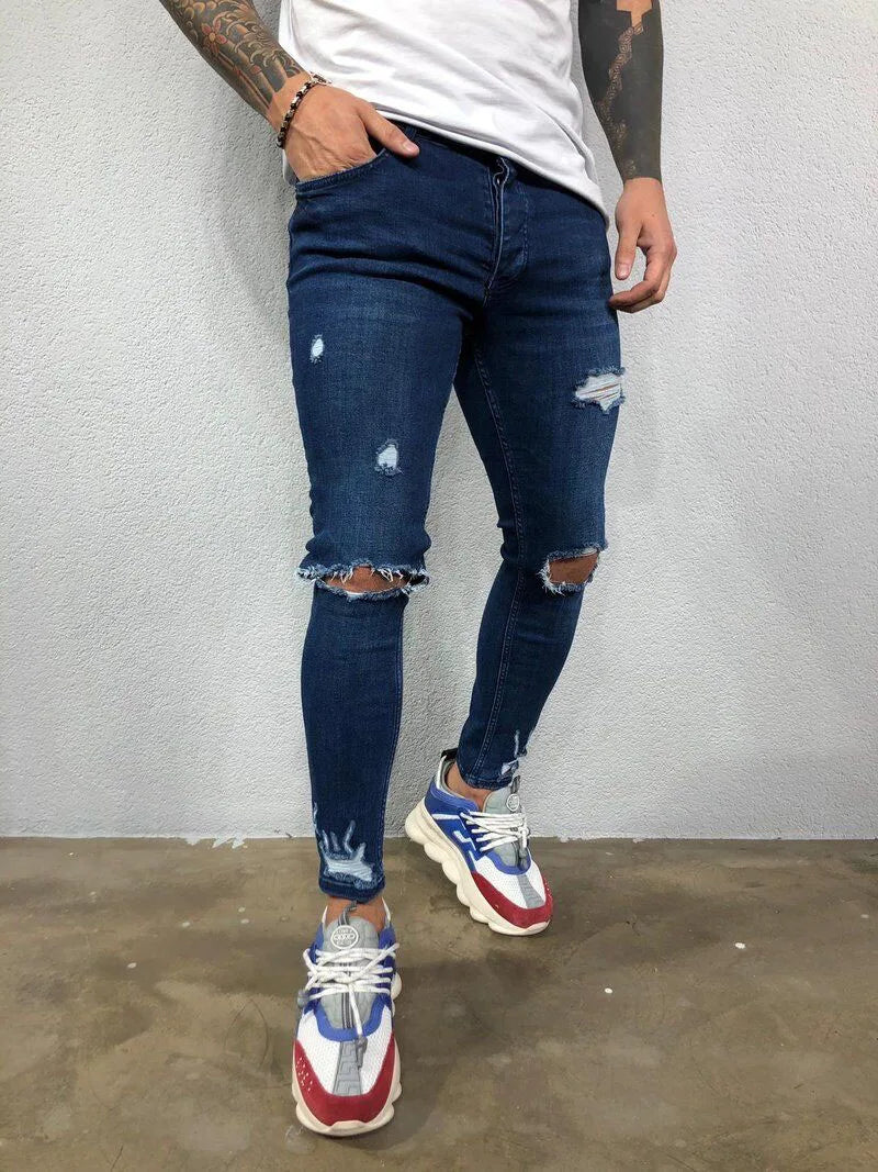 Streetwear Ripped Skinny Hip Hop Pants