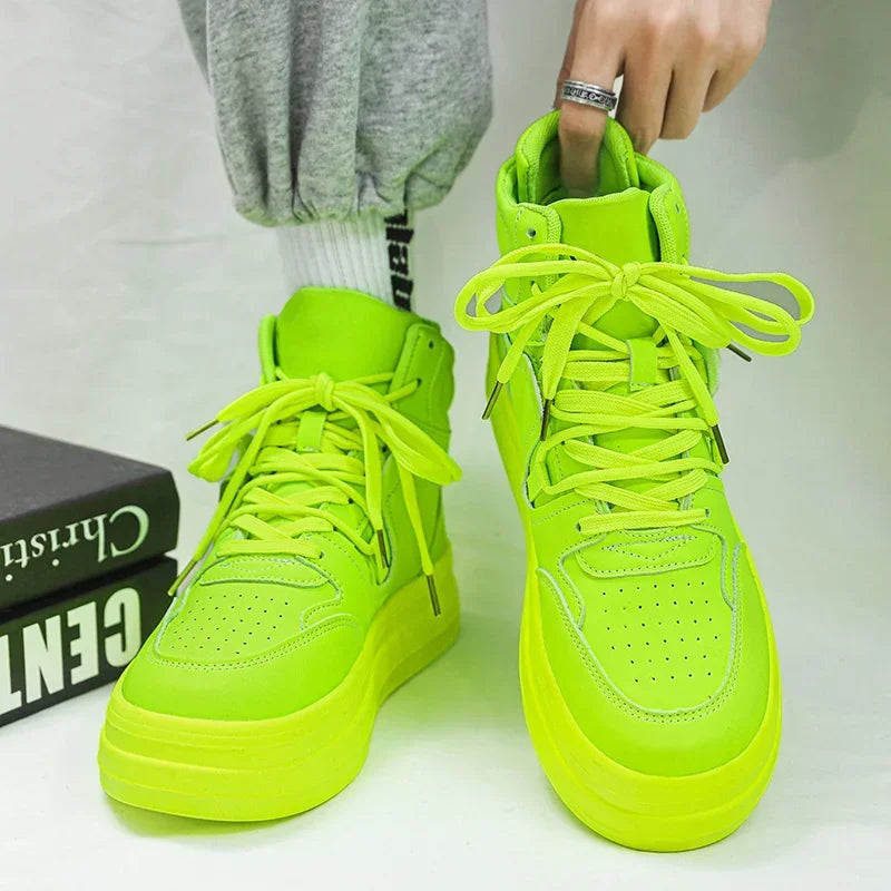 Trendy Green Height-increasing Platform Sneakers