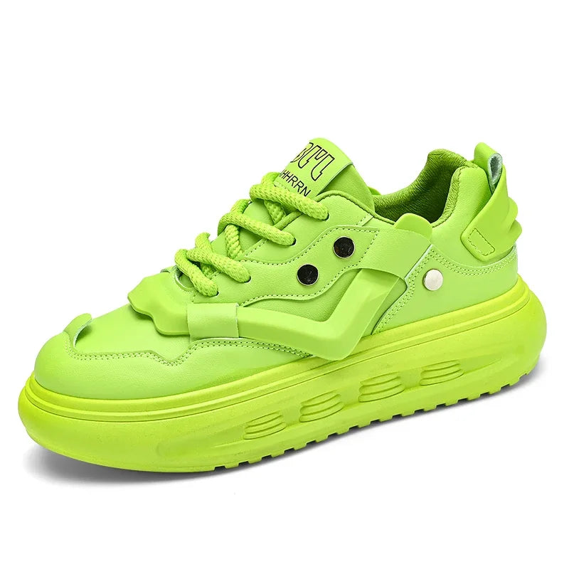 Trendy Green Height-increasing Platform Sneakers