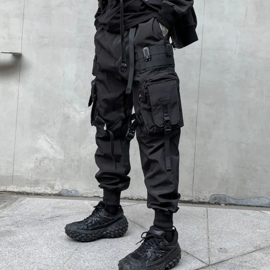 Multi-pockets Ribbons Bandage Tactical Techwear Cargo Pants